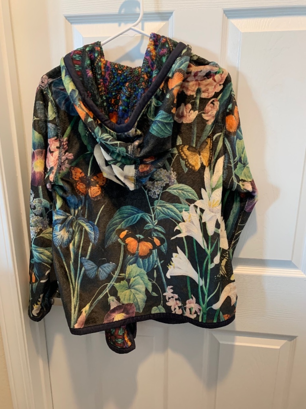 NWT Johnny Was Reversible Sherpa Hoodie, designer, size SP